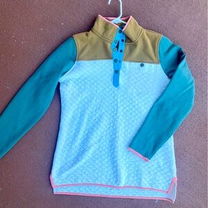 LLBean Women's Quilted Sweatshirt, Mockneck Tunic Colorblock